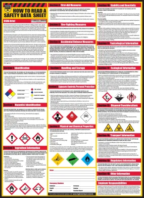 200 CUSTOM RAMOS How To Read A Safety Data Sheet (SDS/MSDS) Poster, 24 x 33 Inch, UV Coated Paper