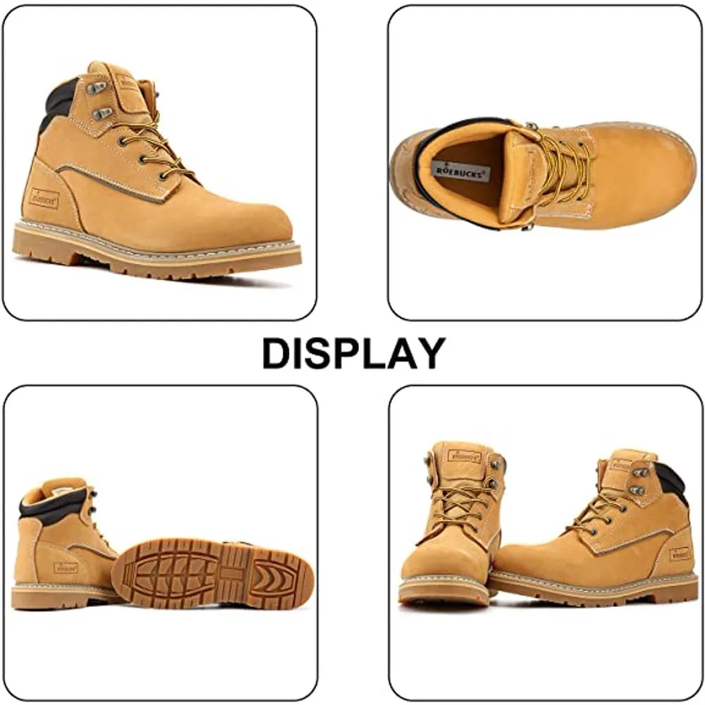 84703 Men's 6' Slip Resistant Durability Rubber Sole Soft Toe Work Boots