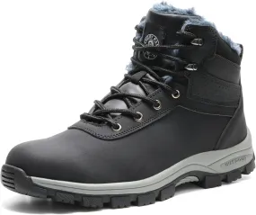 ANGRYRAM Winter Steel Toe Boots for Men Snow Work Boots Slip Resistant Safety Shoes Indestructible Industrial Construction Working Boots Warm Cozy
