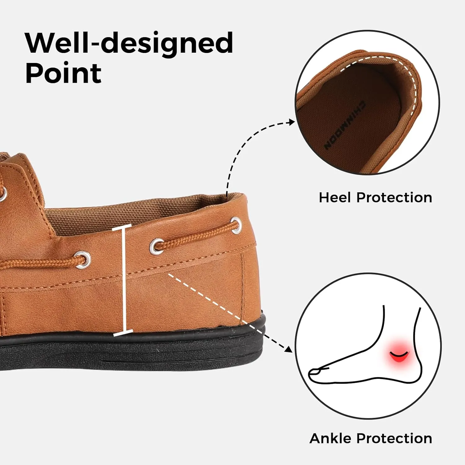 CHINMOON Men's Penny Loafers Slip-Ons Casual Boat Driving Walking Shoes Waterproof PU Footwear