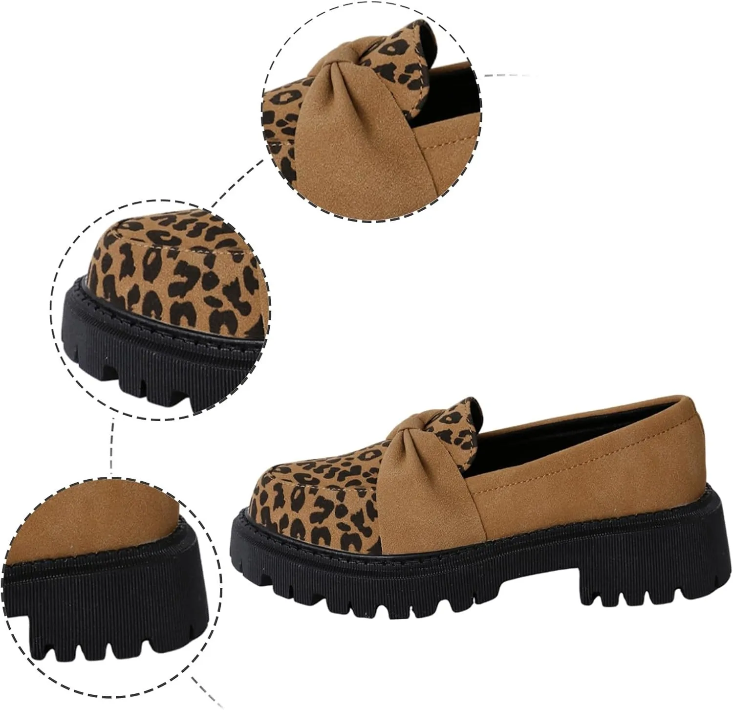 Comfy Loafers for Women Platform Shoes Wide Chunky Loafer Leather Penny Loafers Comfortable Dressy Business Shoes