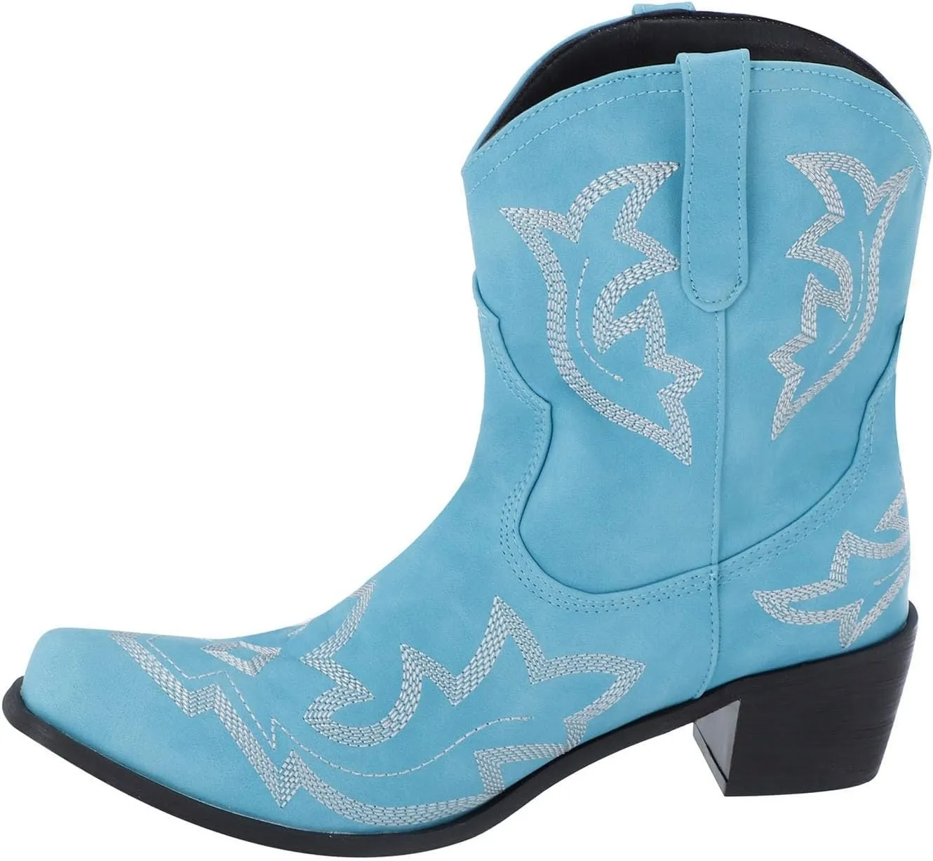 Cowboy Boots for Women Cowgirl Boots for Women Women's Mid Calf Embroidered Western Fashion Chunky Heel Pull on Boots