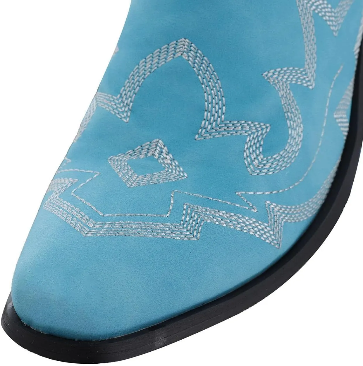 Cowboy Boots for Women Cowgirl Boots for Women Women's Mid Calf Embroidered Western Fashion Chunky Heel Pull on Boots