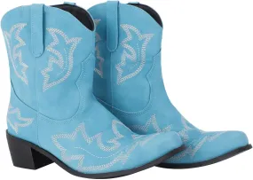 Cowboy Boots for Women Cowgirl Boots for Women Women's Mid Calf Embroidered Western Fashion Chunky Heel Pull on Boots
