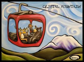 Gondola Fun Crystal Mountain Sticker | Original Art by Seattle Mural Artist Ryan "Henry" Ward