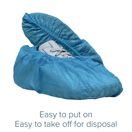 Innovative Haus Premium Thick Extra Large Disposable Boot & Shoe Covers | Durable, Non-Slip,Treads, Water Resistant, Non-Toxic,100% Latex Free | Stronger than Competitor-40 grams | 100-Pack Blue |, Blue, XL