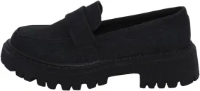 Jean Loafers for Women Comfort Slip-On Loafers Business Dress Shoes Chunky Heeled Work Shoes Retro Dress Shoes