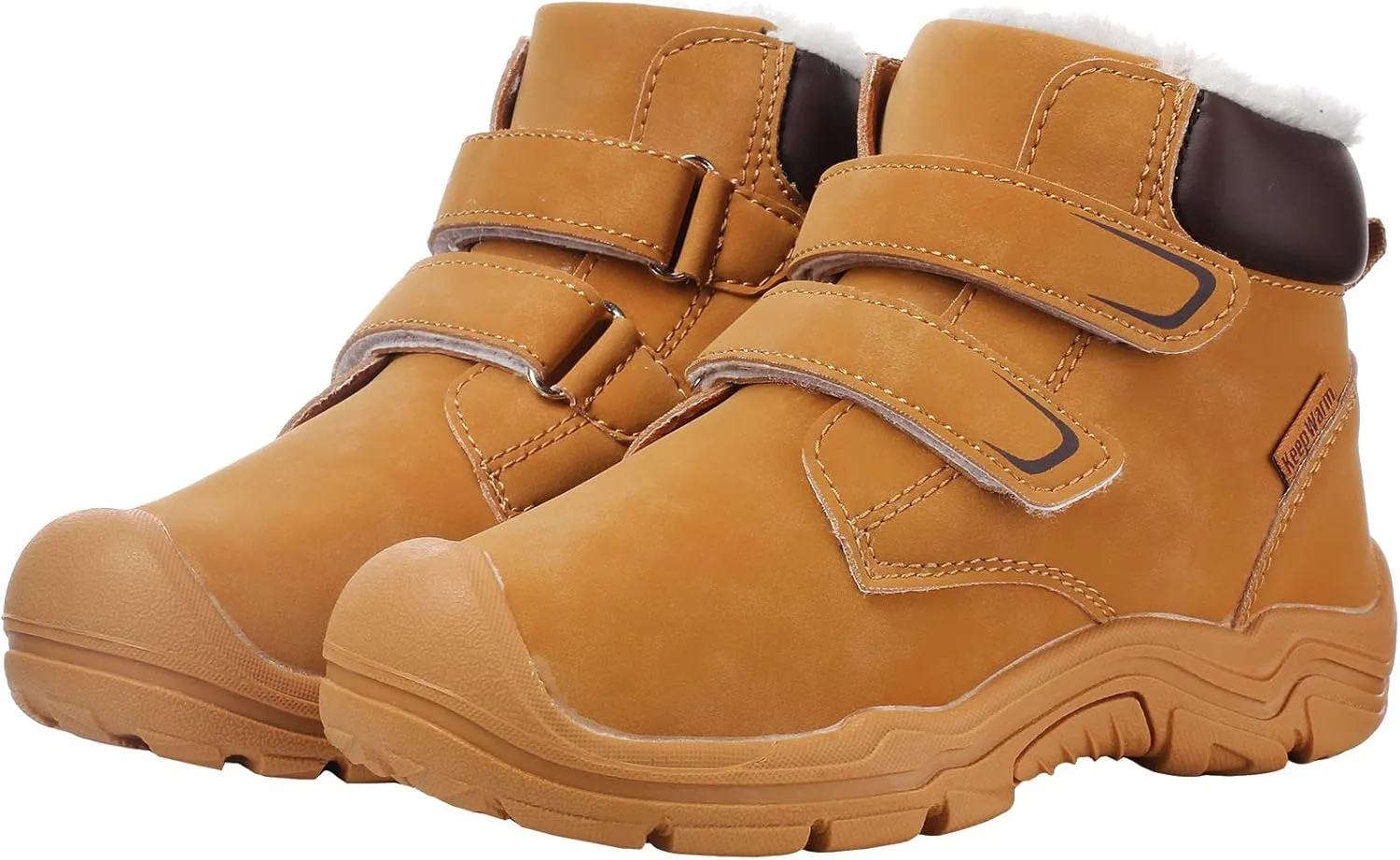 Kids Girls Boys Winter Snow Boots Fur Lined Warm Ankle Boots Non Slip Outdoor Hiking Trekking Shoes