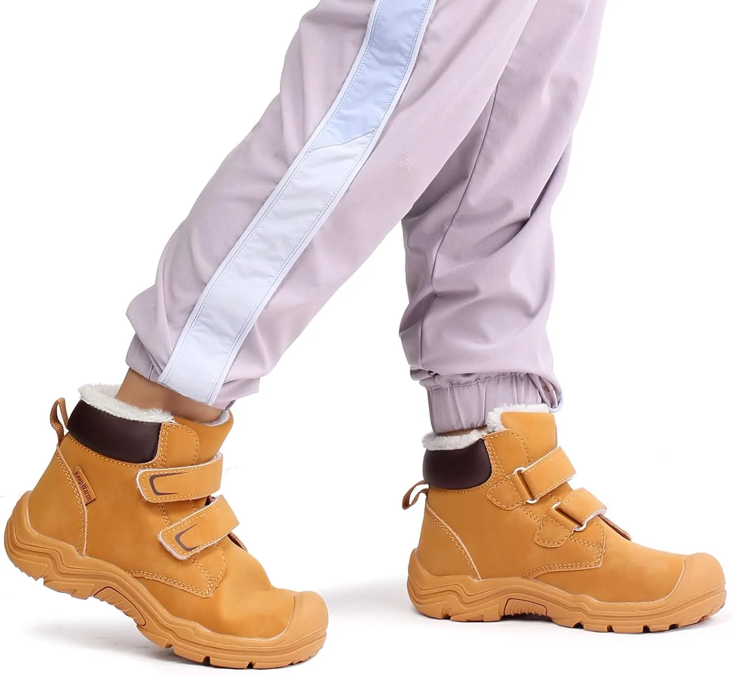 Kids Girls Boys Winter Snow Boots Fur Lined Warm Ankle Boots Non Slip Outdoor Hiking Trekking Shoes