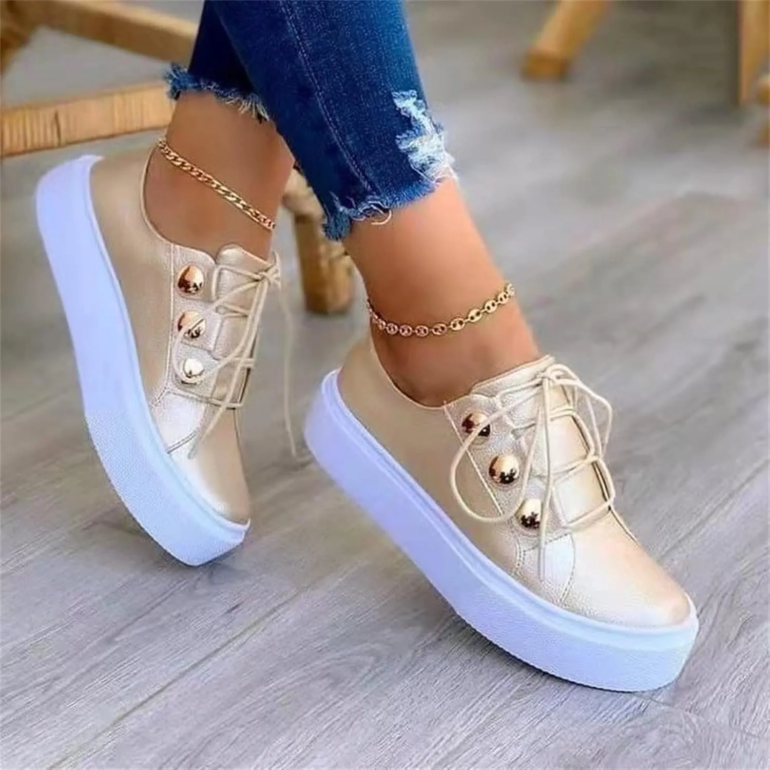 Ladmiple Sneakers For Women Slip On Low Top Fashion Dressy Casual Summer Comfort Non Slip Walking Shoes Flats Loafers