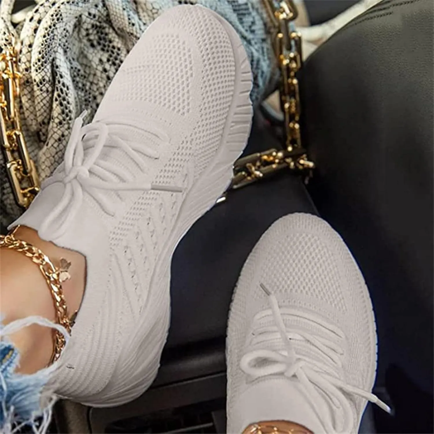 Ladmiple Sneakers For Women Trendy 2025 Walking Shoes Slip on Sock Loafers Fashion Casual Athletic Running Tennis Shoes 2025
