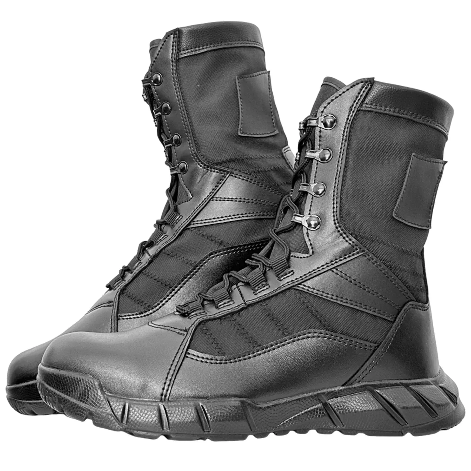 Leather Lightweight Man Tactical Boots Combat Boots Anti-Collision Training Lace Up Waterproof Outdoor Hiking Breathable Shoes