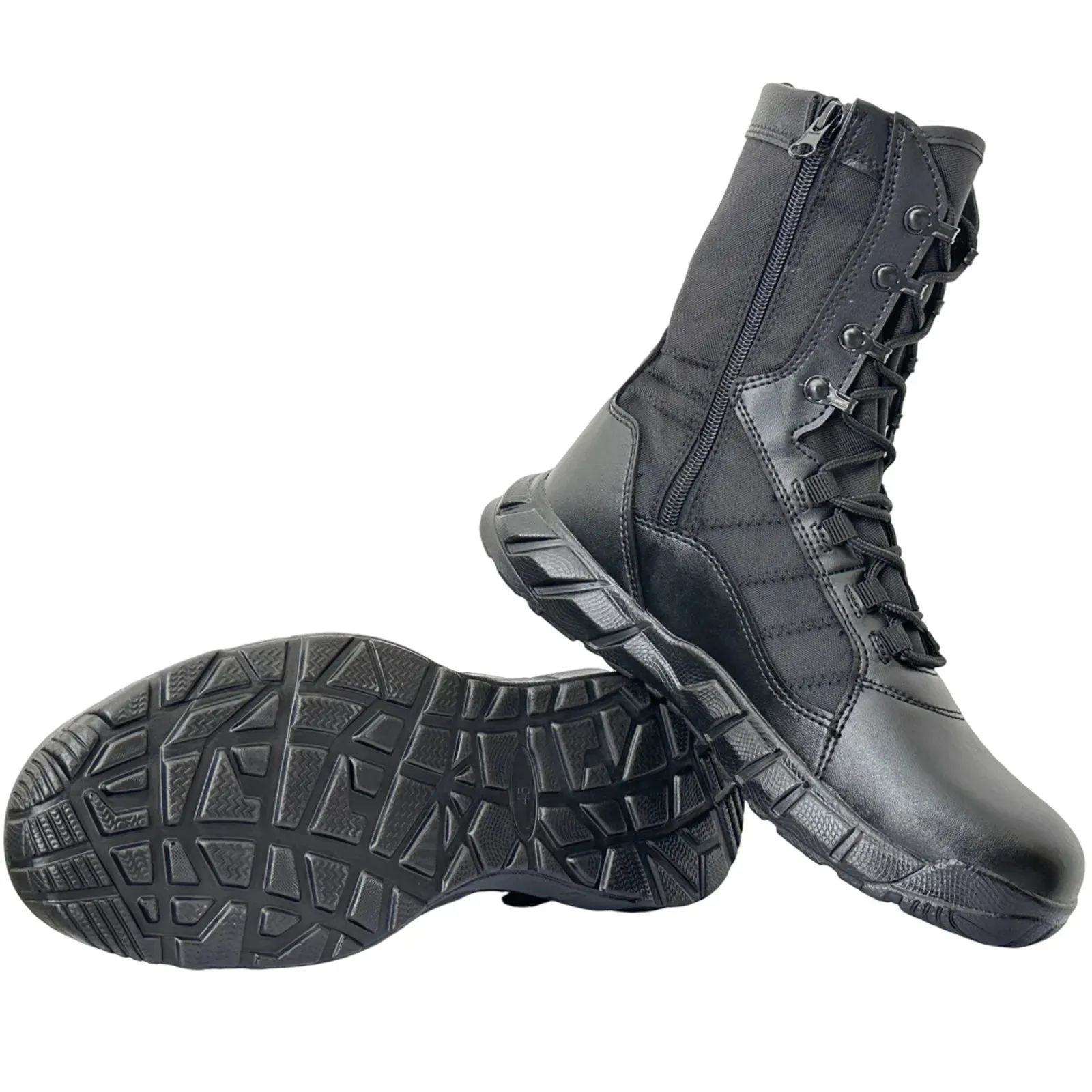 Leather Lightweight Man Tactical Boots Combat Boots Anti-Collision Training Lace Up Waterproof Outdoor Hiking Breathable Shoes