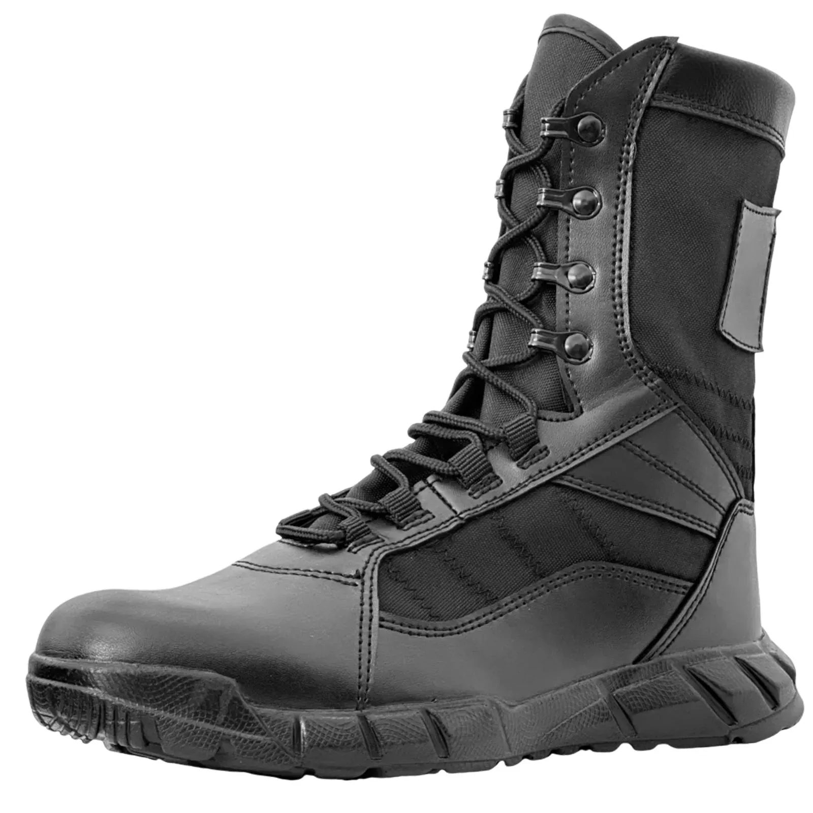 Leather Lightweight Man Tactical Boots Combat Boots Anti-Collision Training Lace Up Waterproof Outdoor Hiking Breathable Shoes