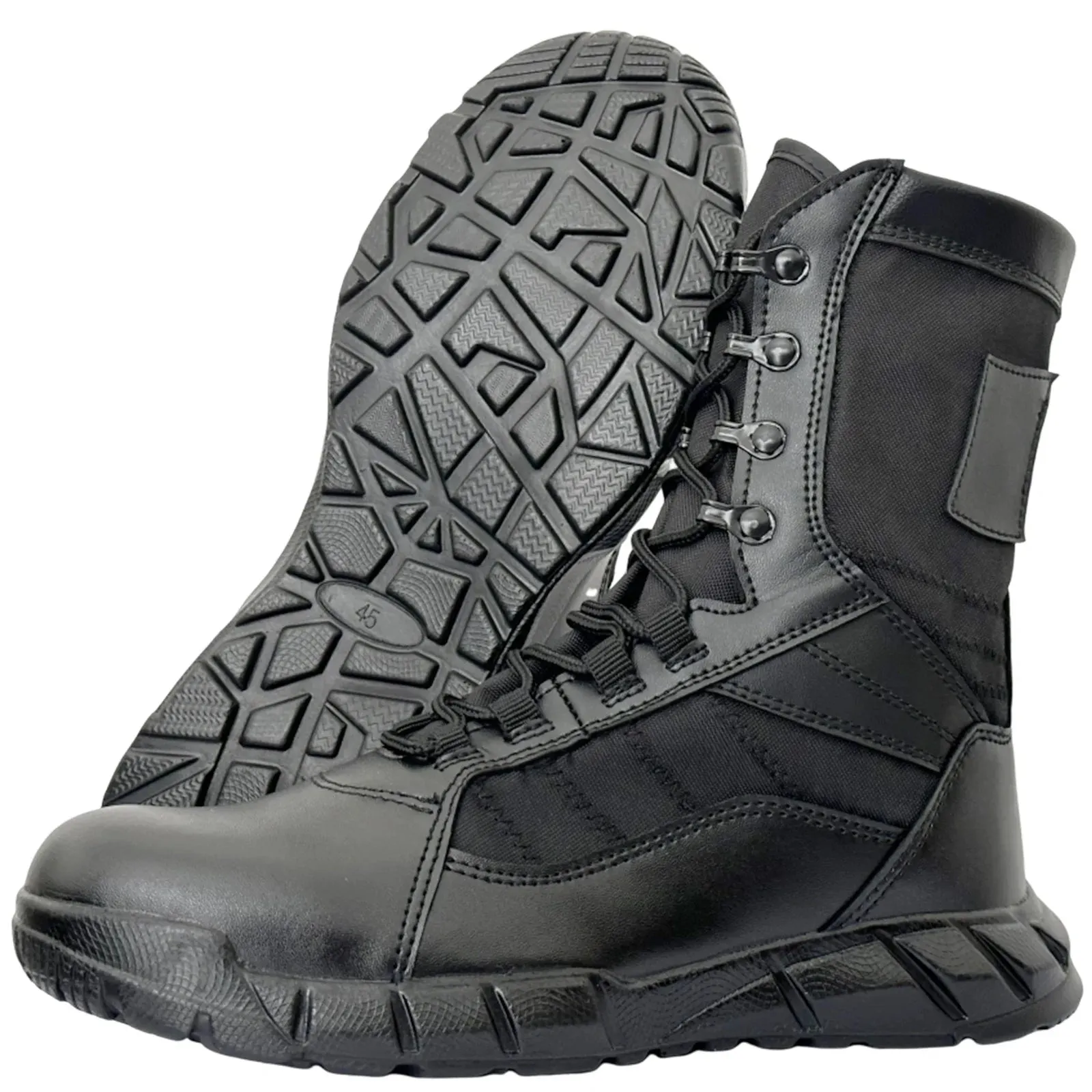Leather Lightweight Man Tactical Boots Combat Boots Anti-Collision Training Lace Up Waterproof Outdoor Hiking Breathable Shoes