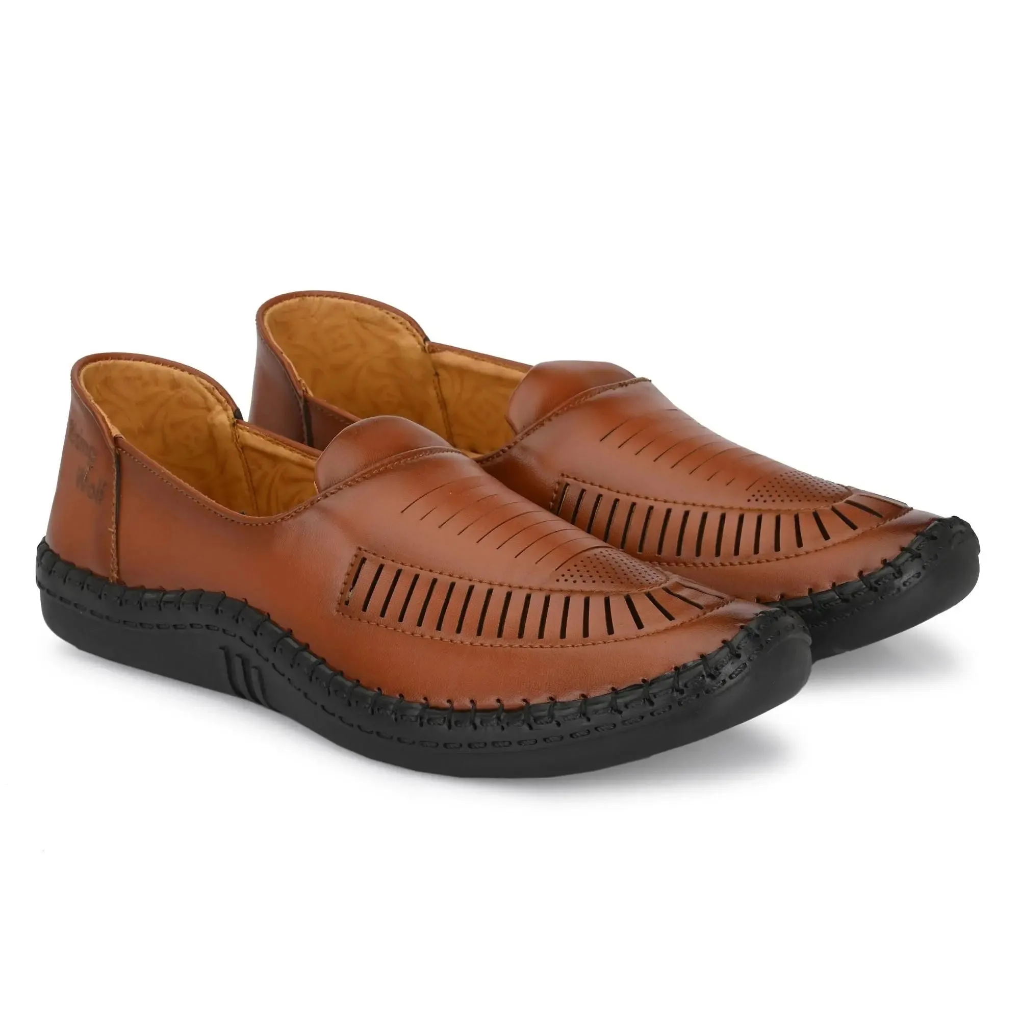 Loafers for Men Tan Formal Synthetic Leather Loafer
