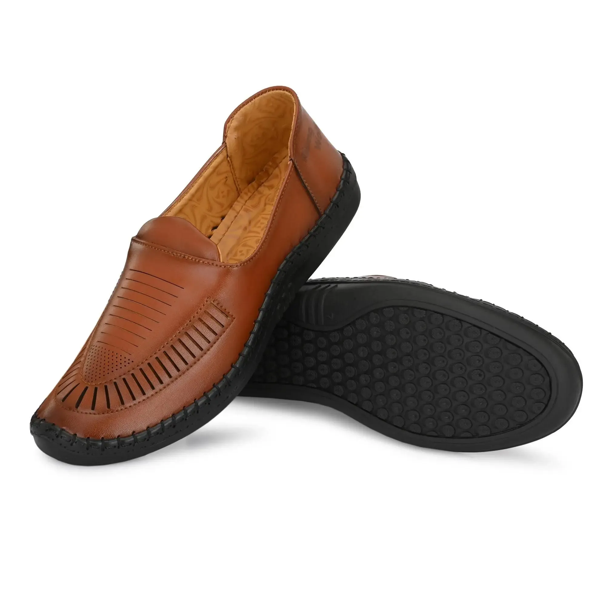 Loafers for Men Tan Formal Synthetic Leather Loafer