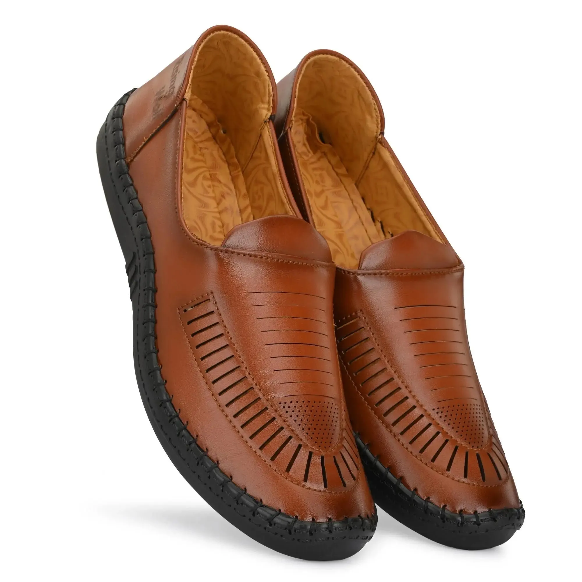 Loafers for Men Tan Formal Synthetic Leather Loafer