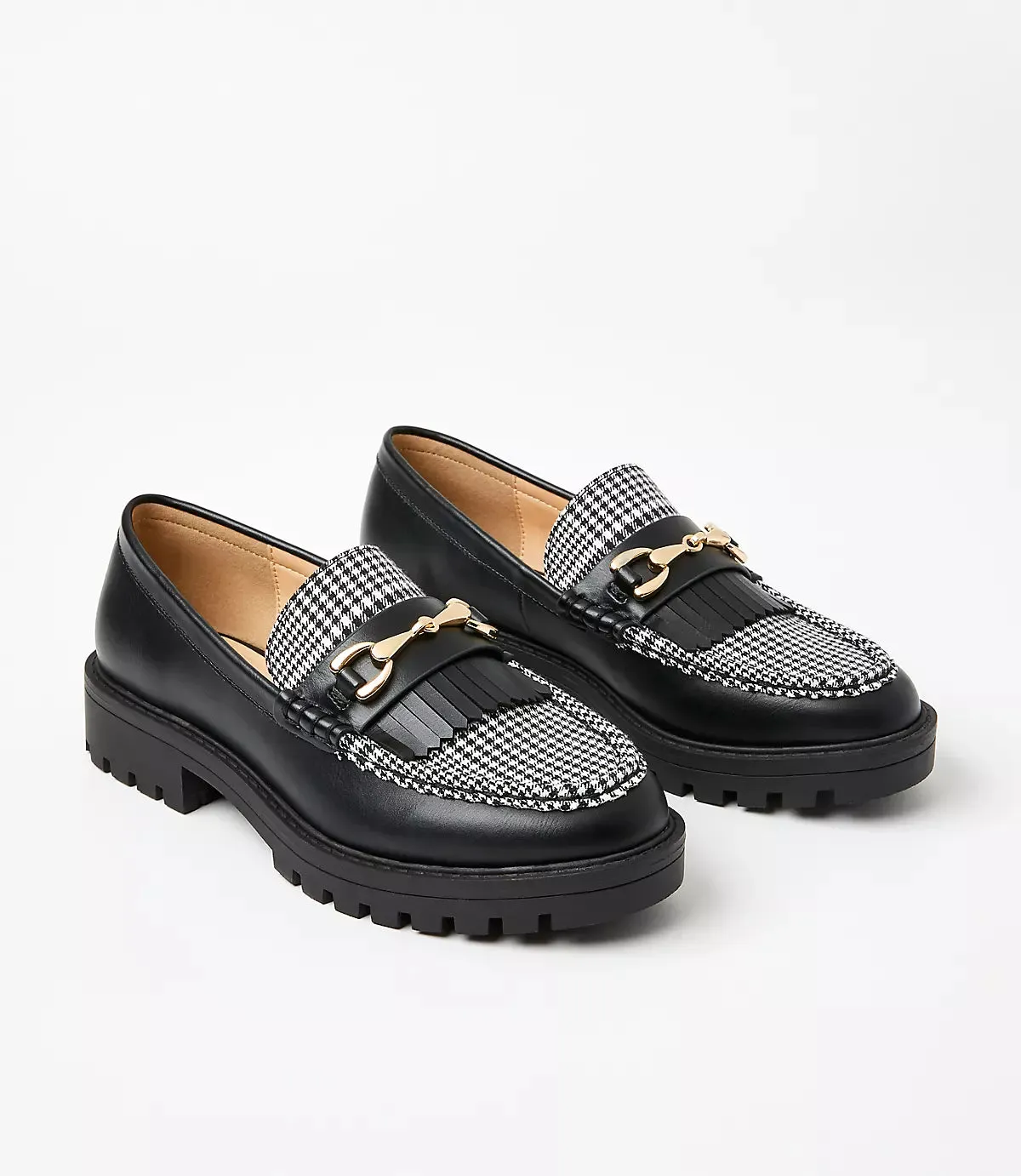 Loft Houndstooth Lug Loafers Size 7.5