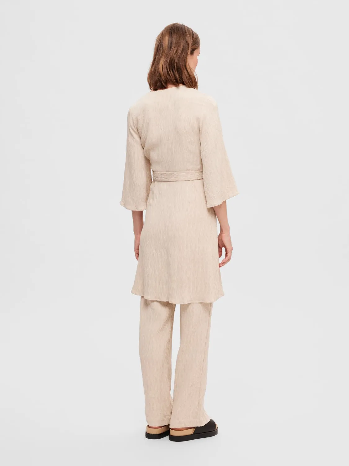 Maurine 3/4 Short Wrap Dress EX - Sandshell