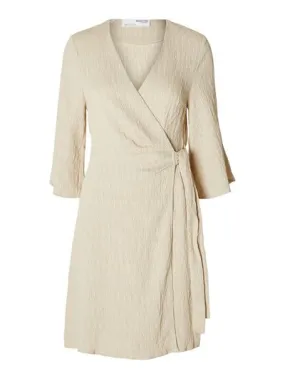 Maurine 3/4 Short Wrap Dress EX - Sandshell