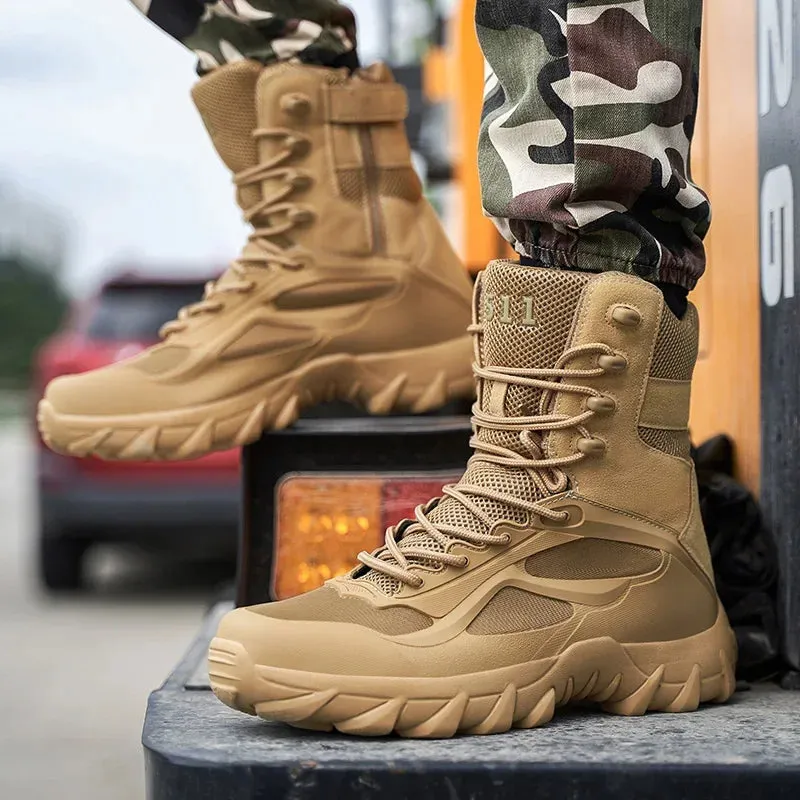 Men Tactical Boots Autumn Special Forces Field Man Boot Lightweight Outdoor Non-Slip Waterproof Shoes