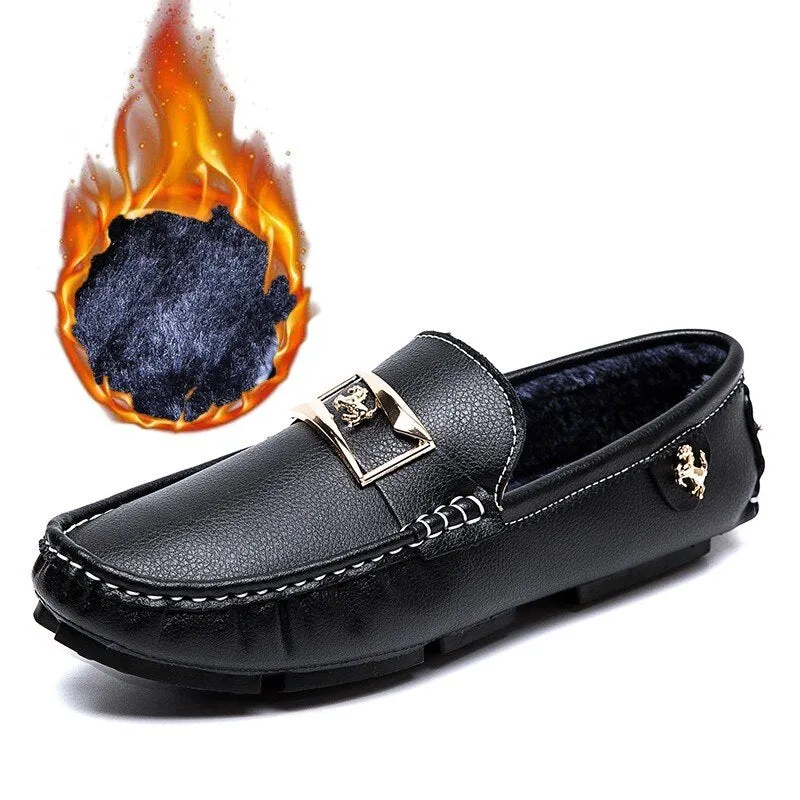 Mens Driving Leather Loafers