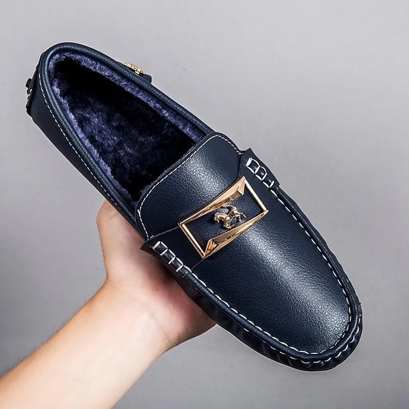 Mens Driving Leather Loafers