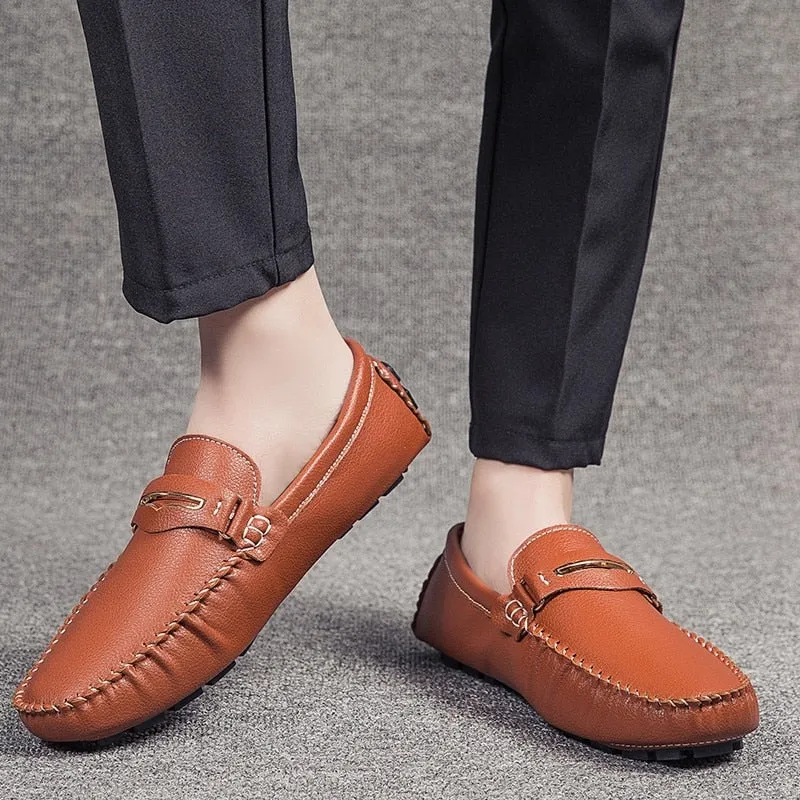 Mens Driving Leather Loafers