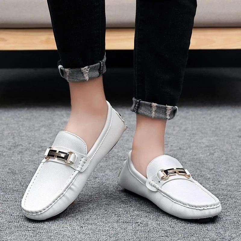 Mens Driving Leather Loafers