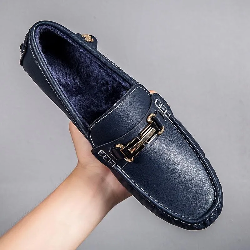 Mens Driving Leather Loafers