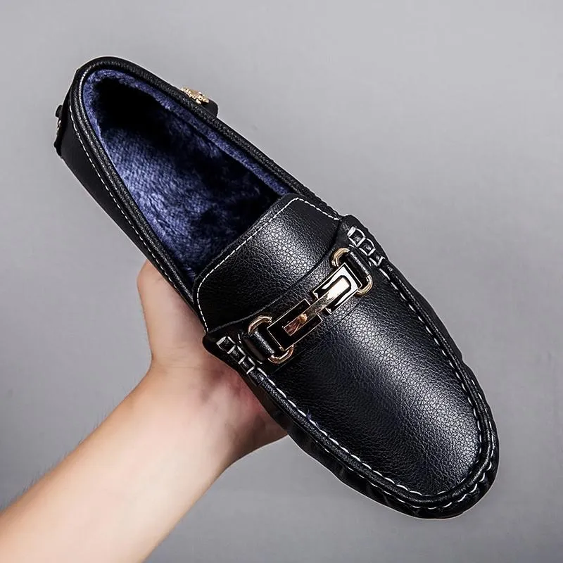 Mens Driving Leather Loafers