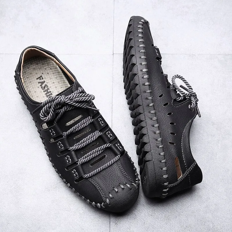 Men's Summer Casual Leather Loafers | Plus Size