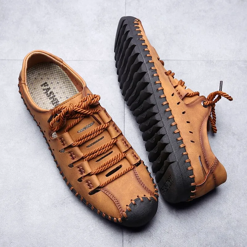 Men's Summer Casual Leather Loafers | Plus Size