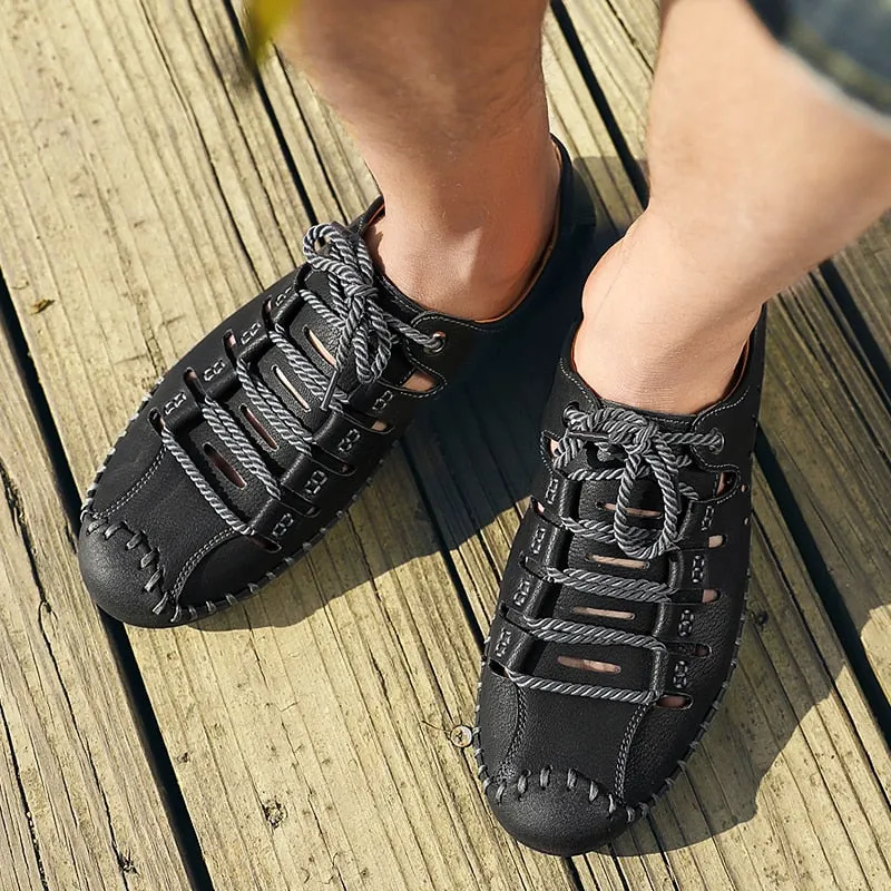 Men's Summer Casual Leather Loafers | Plus Size