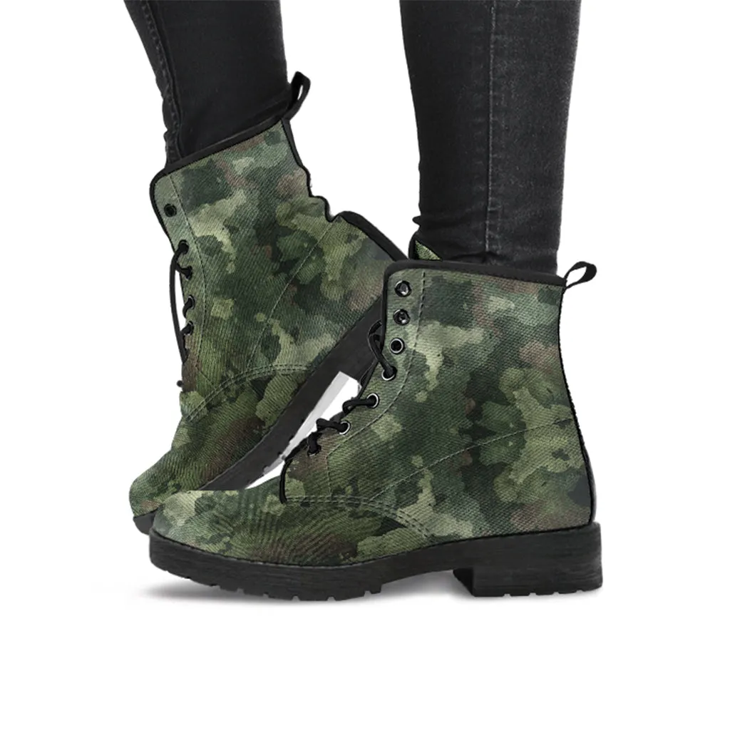Military Handcrafted Women's Women's Vegan Leather Combat Boots