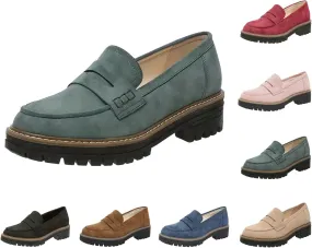 Orthoture-Orthopedic Platform Loafers Loafers Chunky Heel Slip-on Round Toe Comfort Loafer Platform Lightweight Loafers