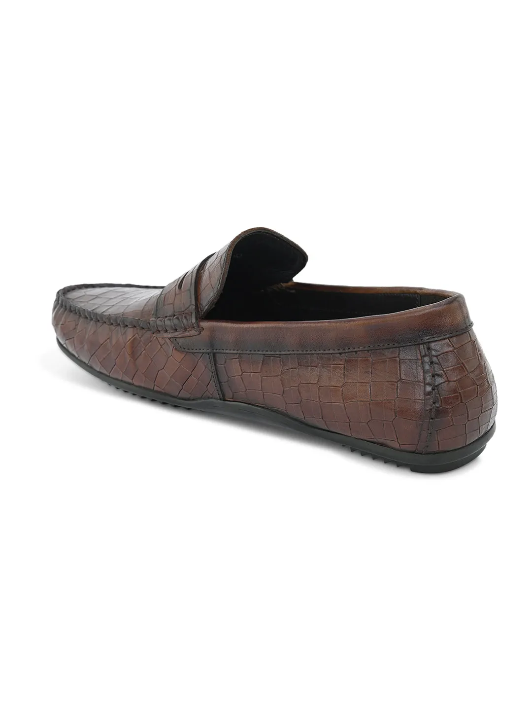 PELLE ALBERO Men's Tan Slip On Casual Loafer