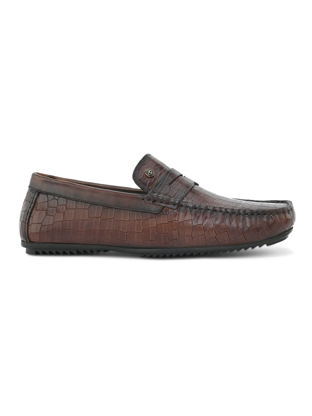PELLE ALBERO Men's Tan Slip On Casual Loafer