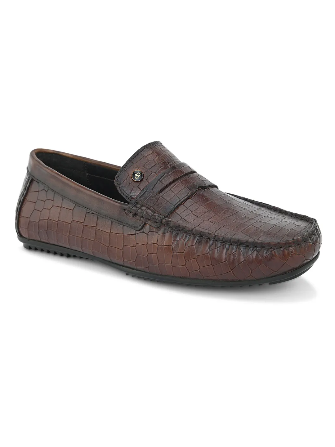PELLE ALBERO Men's Tan Slip On Casual Loafer