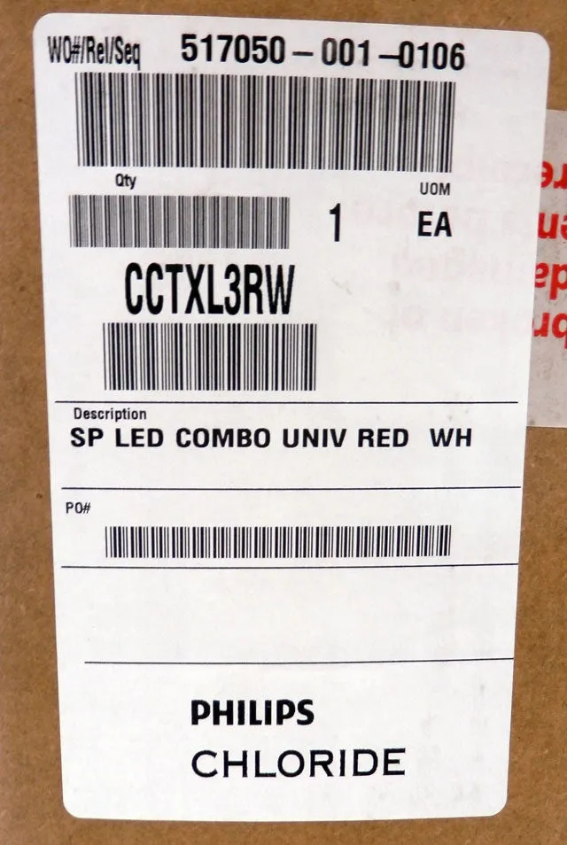 Philips Chloride CCTX Series Red Letter Emergency Exit LED Combo Sign CCTXL3RW