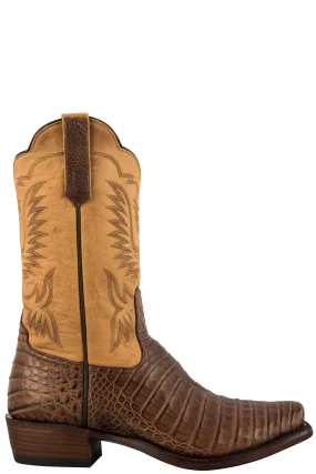 Rios of Mercedes Suave Caiman Belly Cowboy Boots - Chocolate