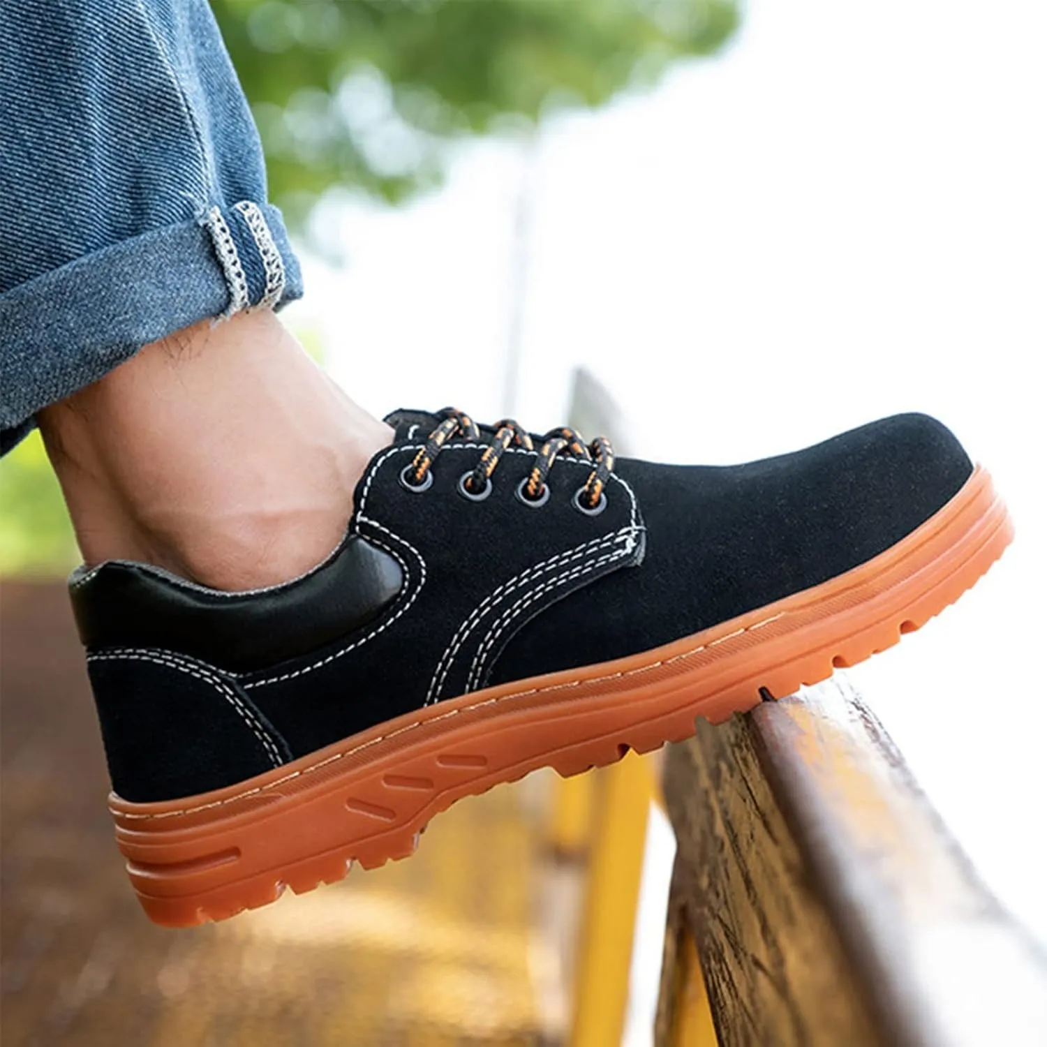 Safety Trainers Men Women Light Safety Shoes Steel Toe Cap Work Trainers Shoes Sneakers Breathable Industrial Construction Shoes (Color : Black, Size : 11 US)