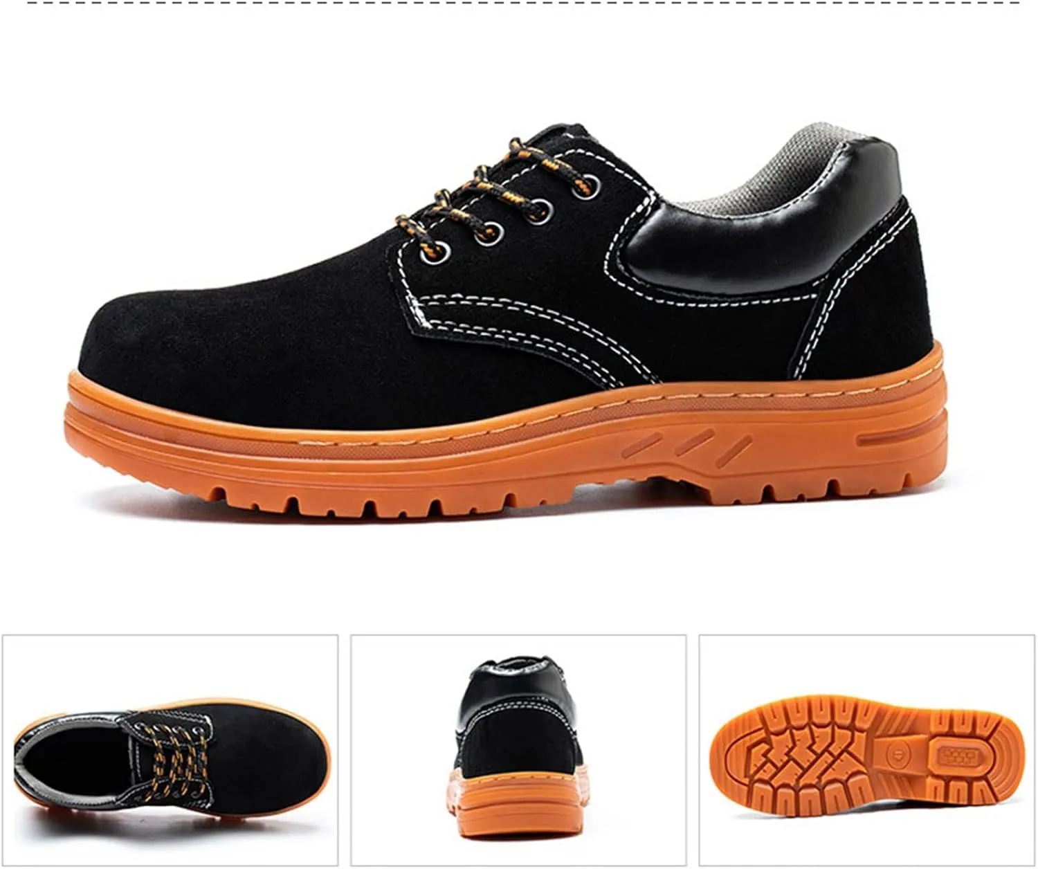 Safety Trainers Men Women Light Safety Shoes Steel Toe Cap Work Trainers Shoes Sneakers Breathable Industrial Construction Shoes (Color : Black, Size : 11 US)
