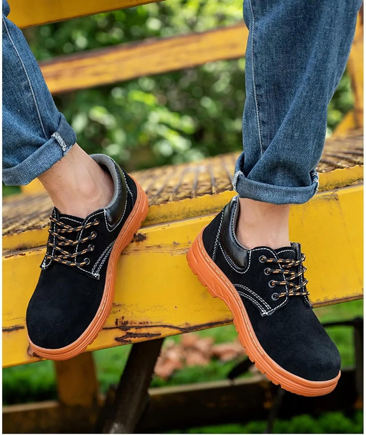Safety Trainers Men Women Light Safety Shoes Steel Toe Cap Work Trainers Shoes Sneakers Breathable Industrial Construction Shoes (Color : Black, Size : 11 US)