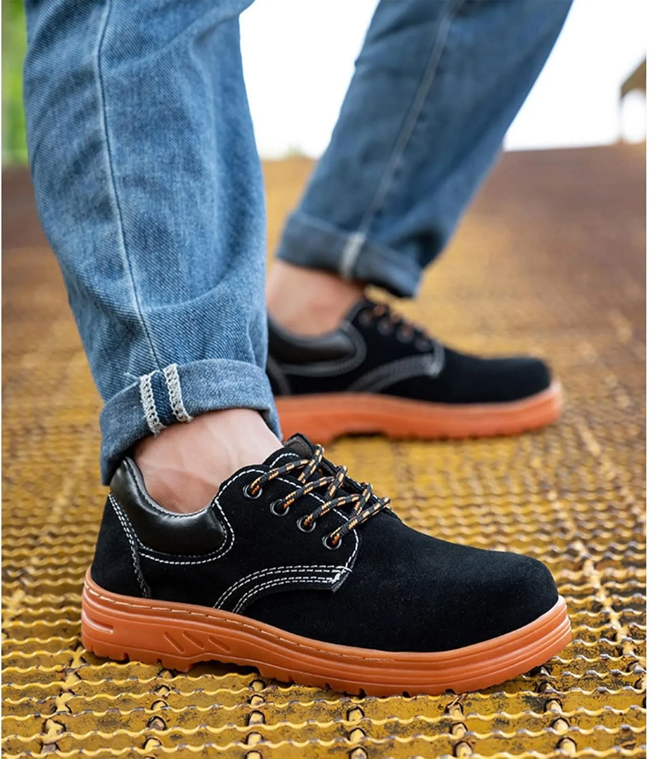 Safety Trainers Men Women Light Safety Shoes Steel Toe Cap Work Trainers Shoes Sneakers Breathable Industrial Construction Shoes (Color : Black, Size : 11 US)