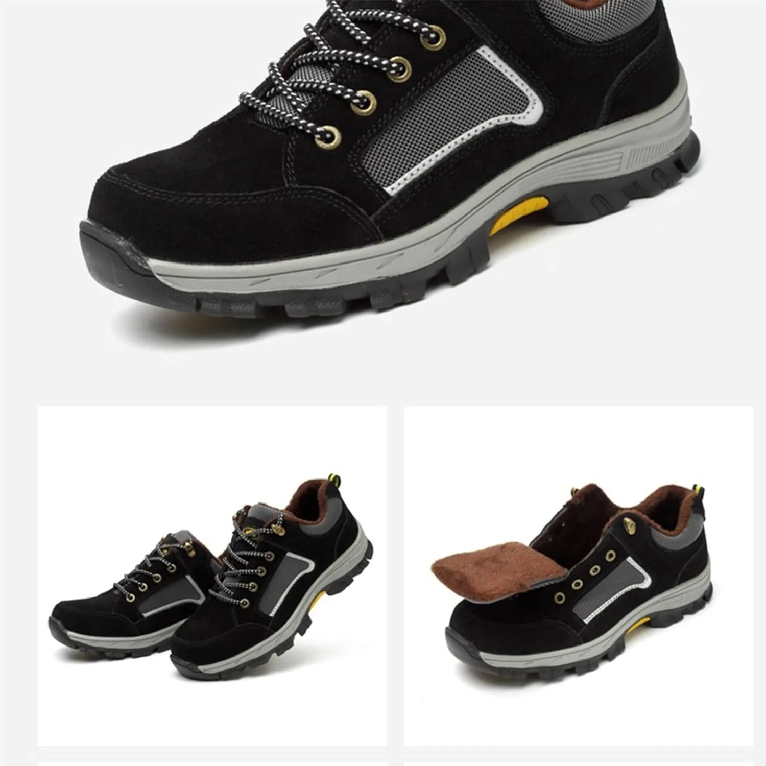 Safety Trainers Men Women Light Safety Shoes Steel Toe Cap Work Trainers Shoes Sneakers Breathable Industrial Construction Shoes (Color : Black, Size : 8.5 US)