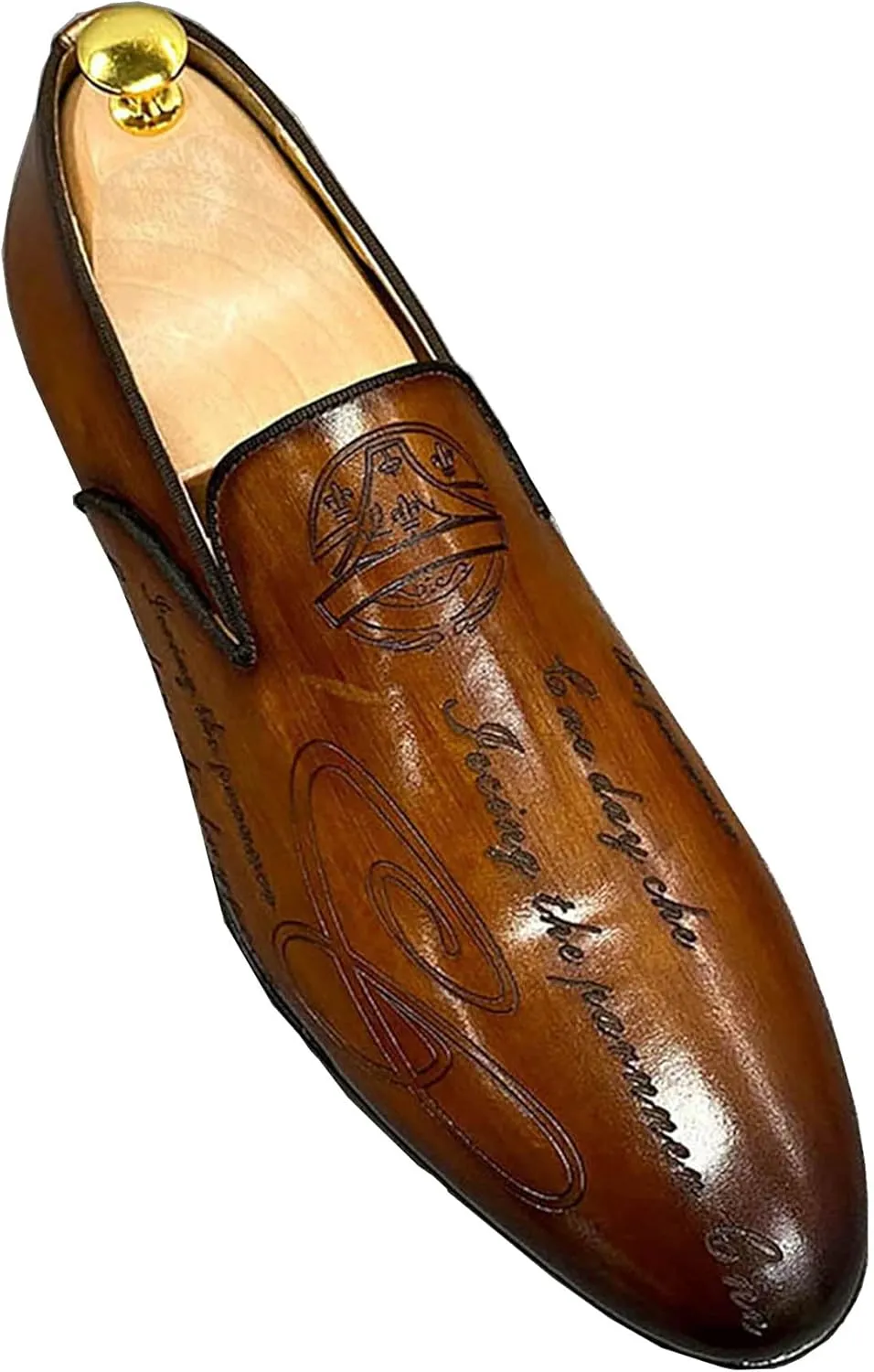 Santimon Men's Loafers Slip On Dress Casual Prom Shoes Genuine Leather Penny Loafers Fashion Wedding Tuexdo Business Formal Loafer Comfortable Walking Shoes for Men