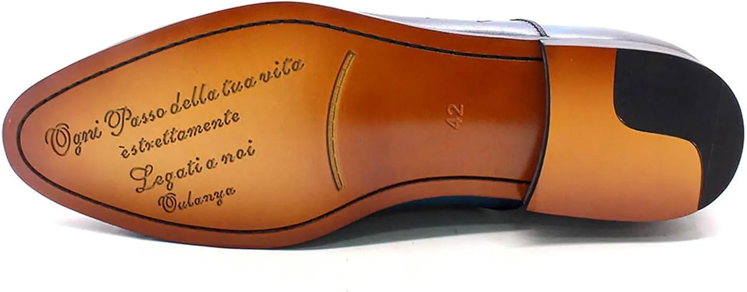 Santimon Men's Loafers Slip On Dress Casual Prom Shoes Genuine Leather Penny Loafers Fashion Wedding Tuexdo Business Formal Loafer Comfortable Walking Shoes for Men