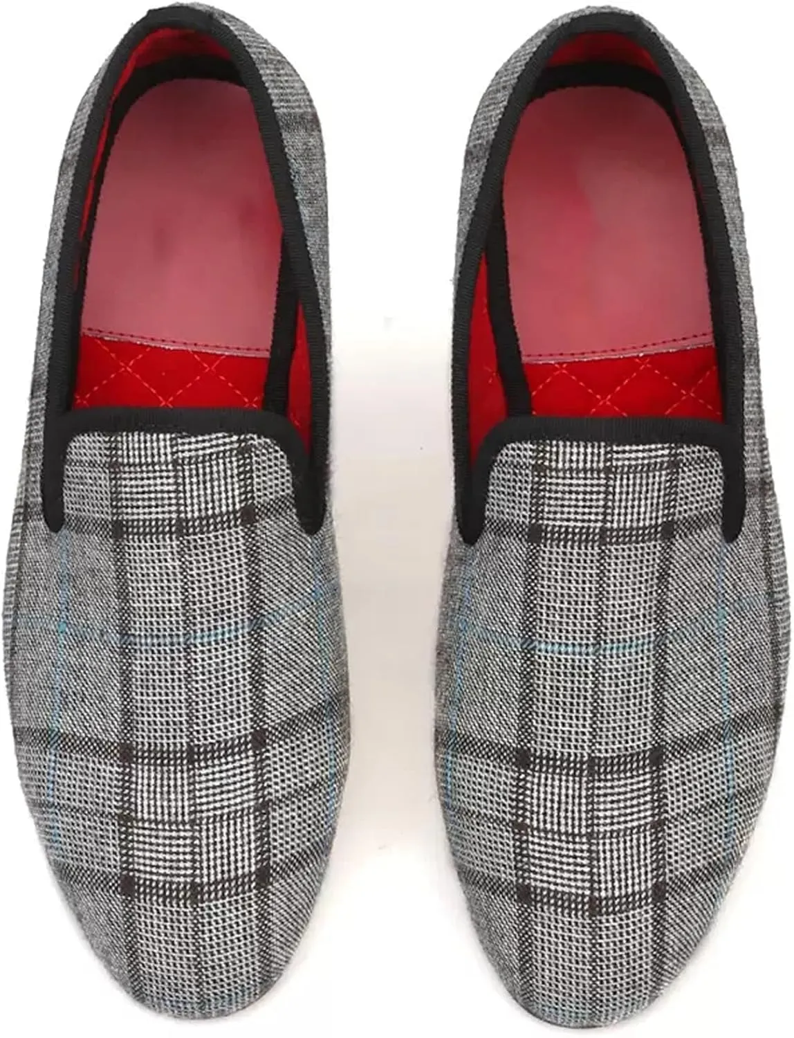 Santimon Men's Loafers Slip On Foraml Dress Penny Loafers Fashion Prom Wedding Plaid Shoes Tuxedo Business Casual Smoking Party Disco Comfortable Driving Western Moccasinsa for Men Boy